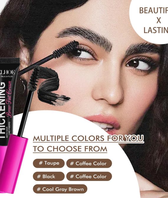 Fiber Eyebrow & Eyelash Dye Gel: Fast Tint Cream for Black, Brown & Coffee Stereoscopic Brow Makeup