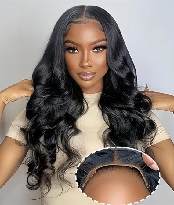 5×5 HD Lace Frontal Wig: Glueless Pre-Plucked Brazilian Human Hair, 4×4 HD Lace Front Body Wave, Ready-to-Wear