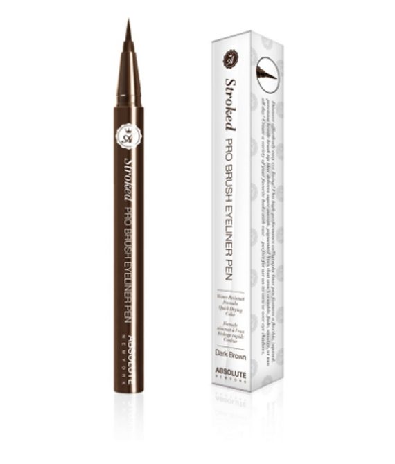 ABSOLUTE Stroked Pro Brush Eyeliner Pen – Dark Brown