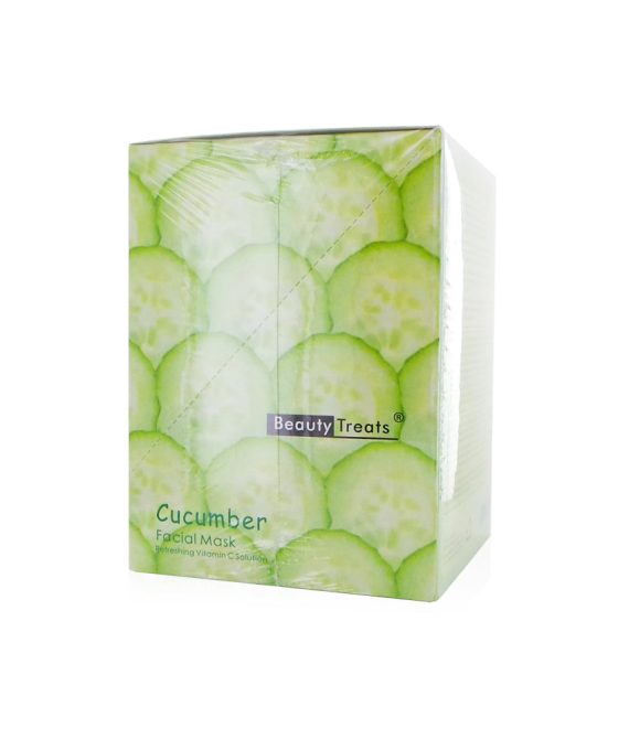 BEAUTY TREATS Facial Mask Refreshing Vitamin C Solution – Cucumber – Display Box 24 Pieces