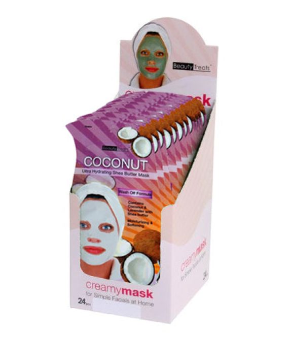 BEAUTY TREATS Coconut Ultra Hydrating Hydrating Shea Butter Mask – Display Box 24 Pcs