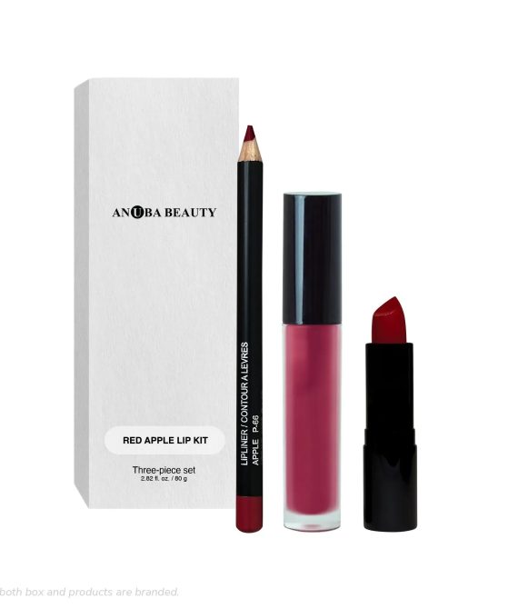 Premium Lip Kit Lip Liner, Lipstick & Gloss Perfect Pout-Red Apple